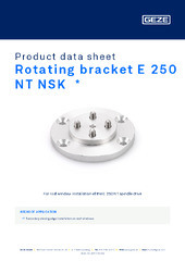 Rotating bracket E 250 NT NSK  * Product data sheet EN