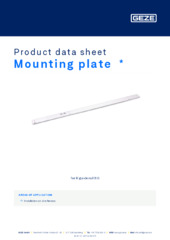 Mounting plate  * Product data sheet EN