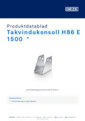 Takvindukonsoll H86 E 1500  * Produktdatablad NB
