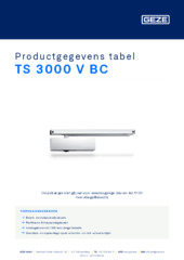 TS 3000 V BC Productgegevens tabel NL