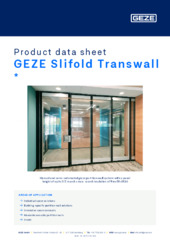 GEZE Slifold Transwall  * Product data sheet EN