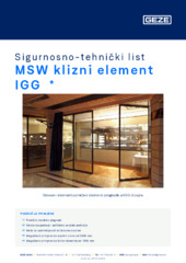 MSW klizni element IGG  * Sigurnosno-tehnički list HR