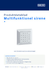 Multifunktionel sirene  * Produktdatablad DA