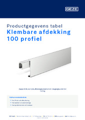 Klembare afdekking 100 profiel Productgegevens tabel NL